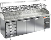 Стол для пиццы HICOLD PZ4-111/GN камень (без витрины)