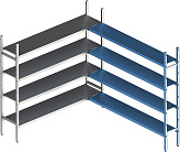 Стеллаж модульный угловой дополнительный POLAIR LOAD.ME INOX 18AL.4IN40.12C