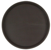 Поднос прорезиненный круглый Luxstahl 1400CT Brown (350х25 мм, коричневый)