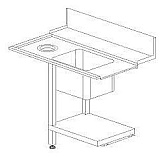 Стол для грязной посуды Dihr Т 50 F DX (правый)