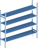 Стеллаж модульный базовый POLAIR LOAD.ME INOX 21AL.4IN30.15B