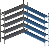 Стеллаж модульный угловой дополнительный POLAIR LOAD.ME INOX 21AL.5IN50.09C